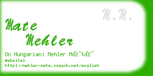 mate mehler business card